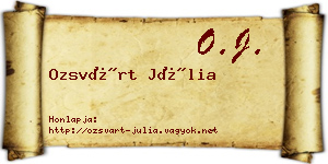 Ozsvárt Júlia névjegykártya