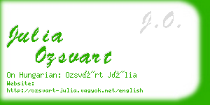 julia ozsvart business card